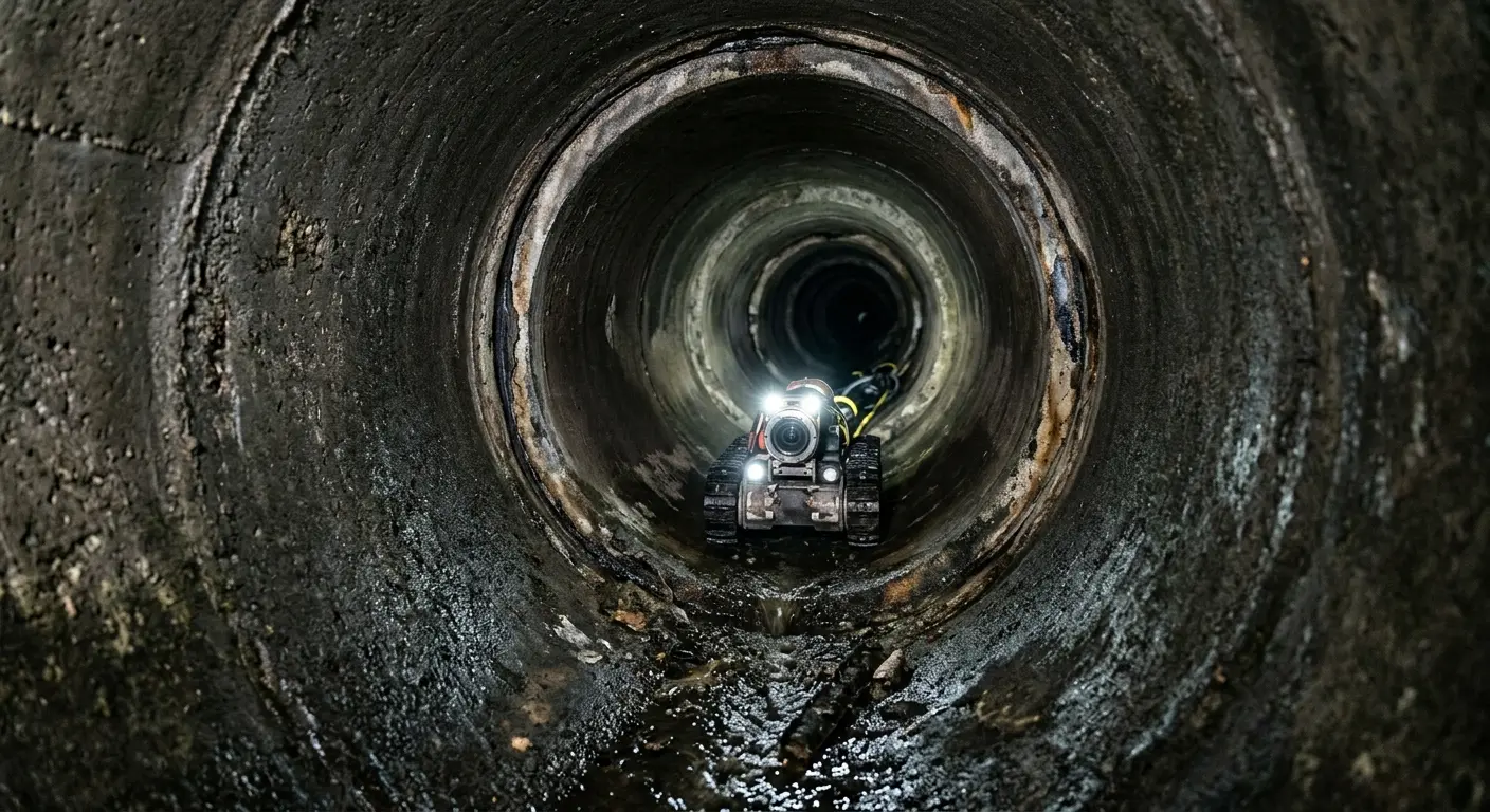 Robotic sewer camera inspecting pipe interior for Drain Snake Service in Port Arthur